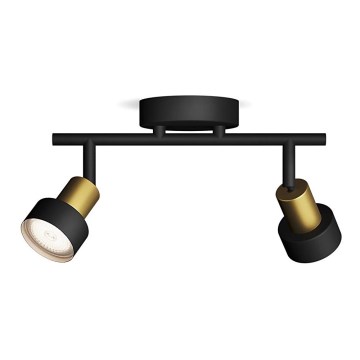 Philips - Spotlampe CONDUIT 2xGU10/5W/230V sort/messing
