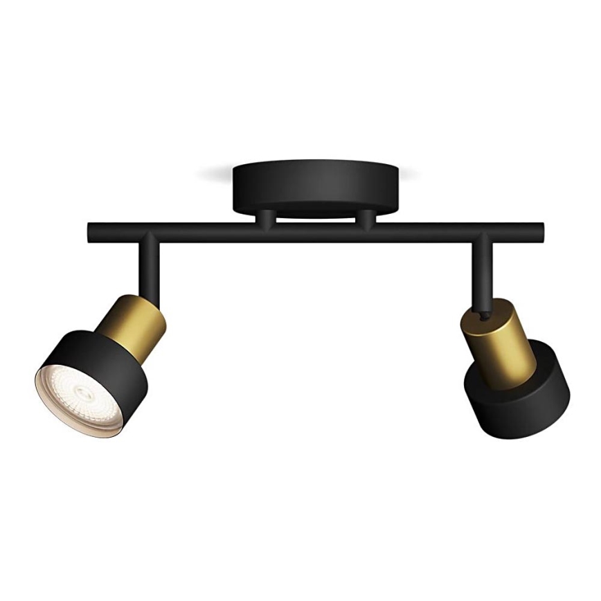 Philips - Spotlampe CONDUIT 2xGU10/5W/230V sort/messing