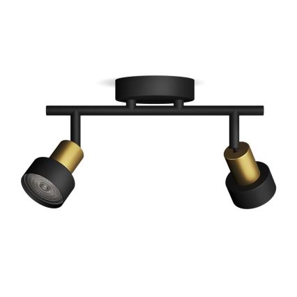 Philips - Spotlampe CONDUIT 2xGU10/5W/230V sort/messing