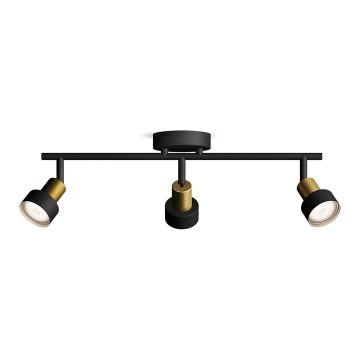 Philips - Spotlampe CONDUIT 3xGU10/5W/230V sort/messing