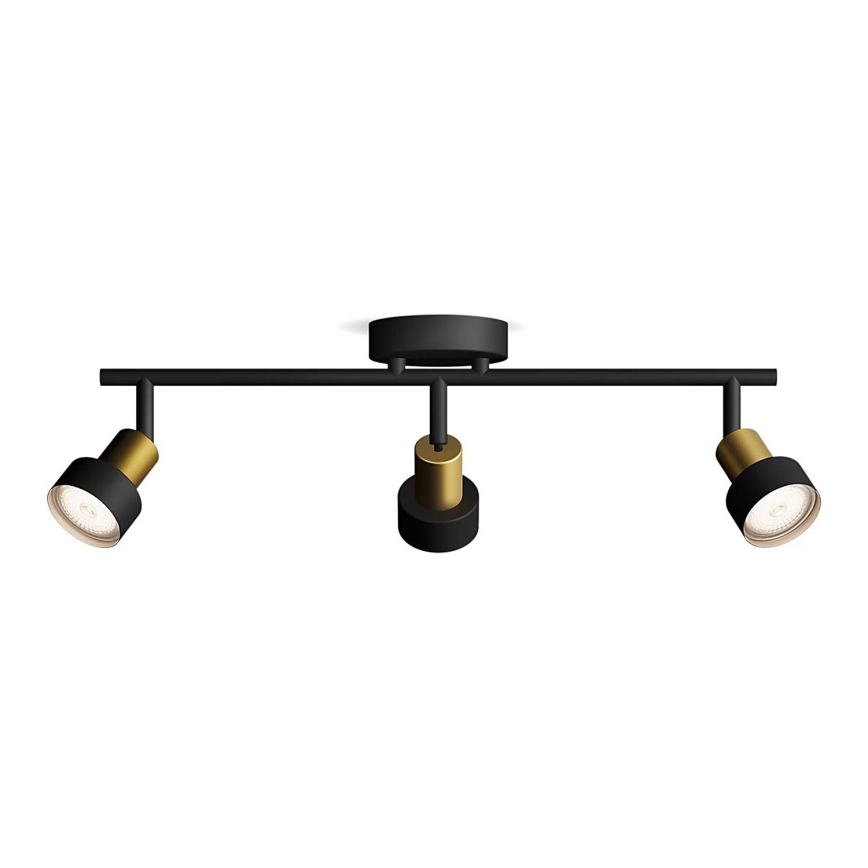 Philips - Spotlampe CONDUIT 3xGU10/5W/230V sort/messing