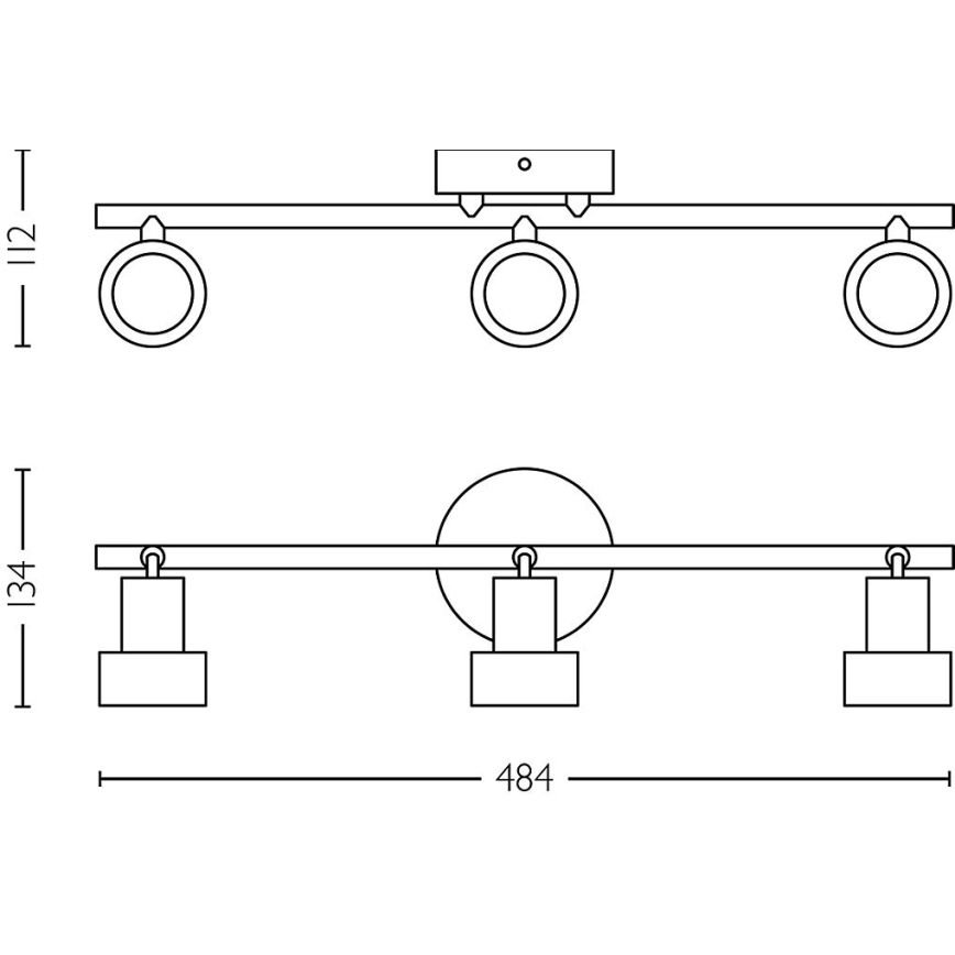 Philips - Spotlampe CONDUIT 3xGU10/5W/230V sort/messing
