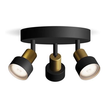 Philips - Spotlampe CONDUIT 3xGU10/5W/230V sort/messing