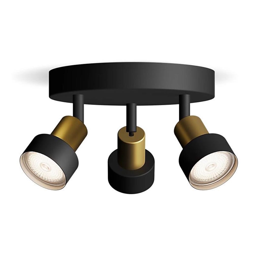 Philips - Spotlampe CONDUIT 3xGU10/5W/230V sort/messing