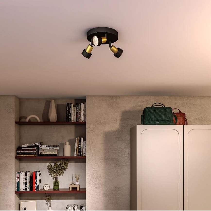 Philips - Spotlampe CONDUIT 3xGU10/5W/230V sort/messing