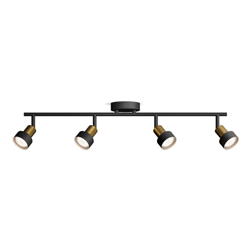 Philips - Spotlampe CONDUIT 4xGU10/5W/230V sort/messing