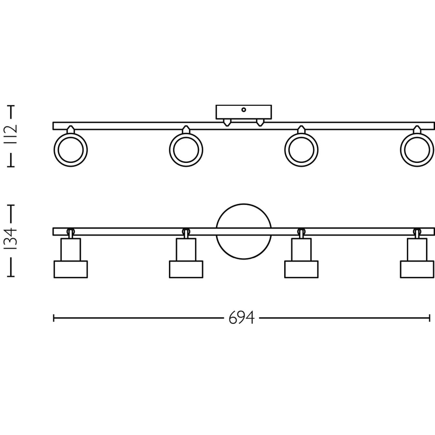 Philips - Spotlampe CONDUIT 4xGU10/5W/230V sort/messing