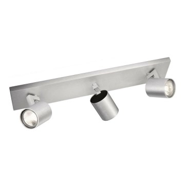 Philips - Spotlampe i mat krom 3xGU10/20W/230V