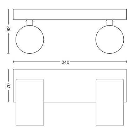 Philips - Spotlampe KOSIPO 2xGU10/5,5W/230V hvid