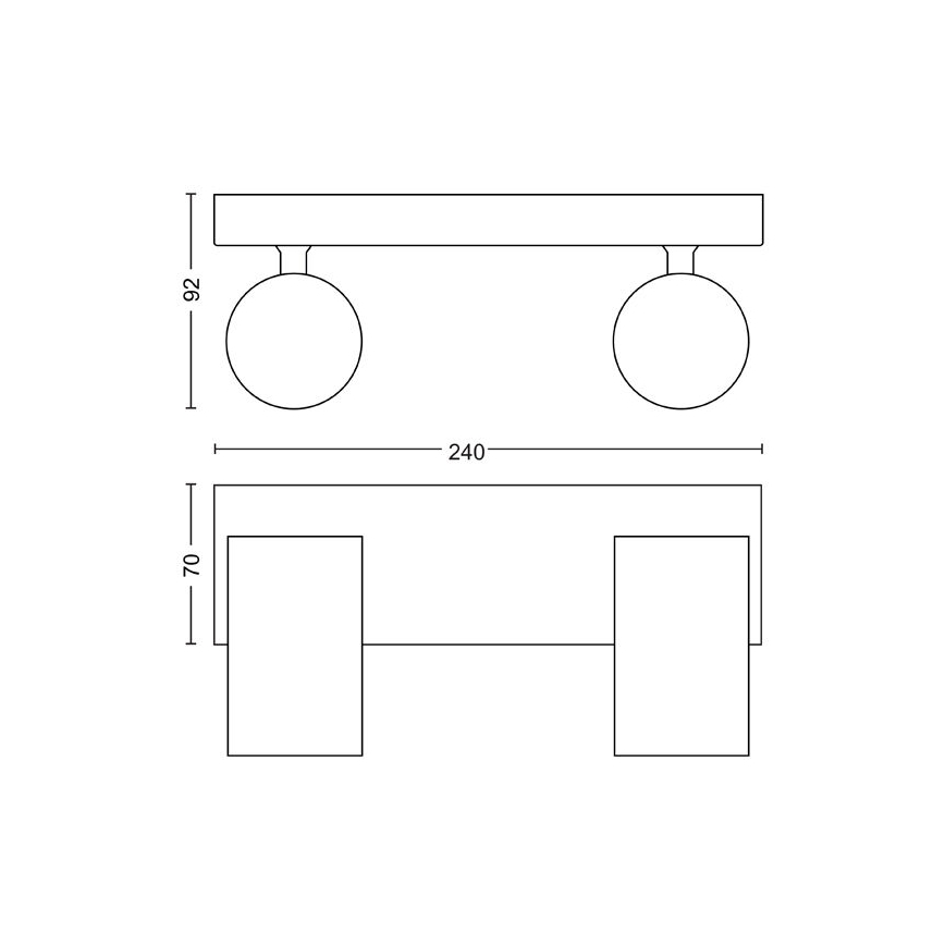 Philips - Spotlampe KOSIPO 2xGU10/5,5W/230V hvid