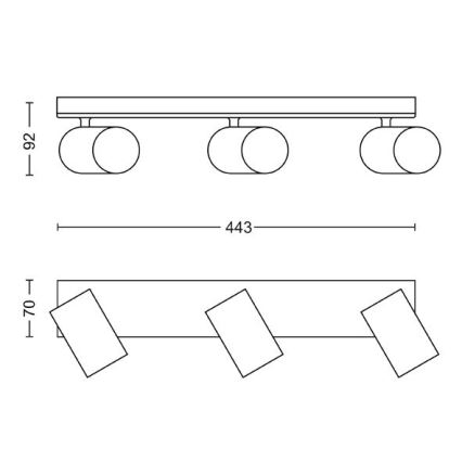 Philips - Spotlampe KOSIPO 3xGU10/5,5W/230V hvid