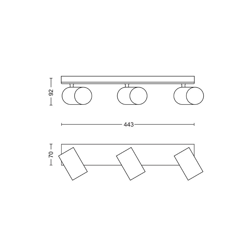 Philips - Spotlampe KOSIPO 3xGU10/5,5W/230V hvid