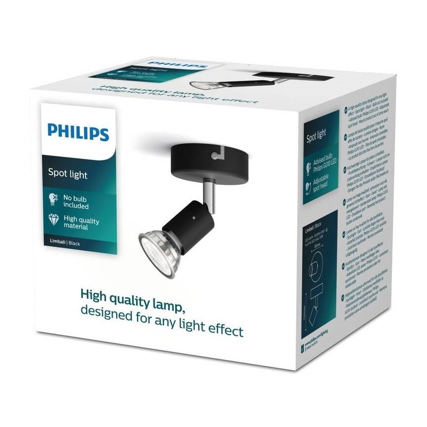 Philips - Spotlampe 1xGU10/50W/230V sort