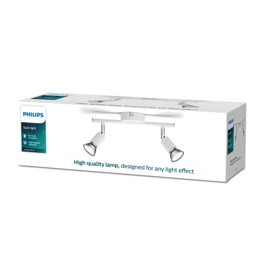 Philips - Spotlampe 2xGU10/50W/230V hvid