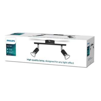 Philips - Spotlampe 2xGU10/50W/230V sort