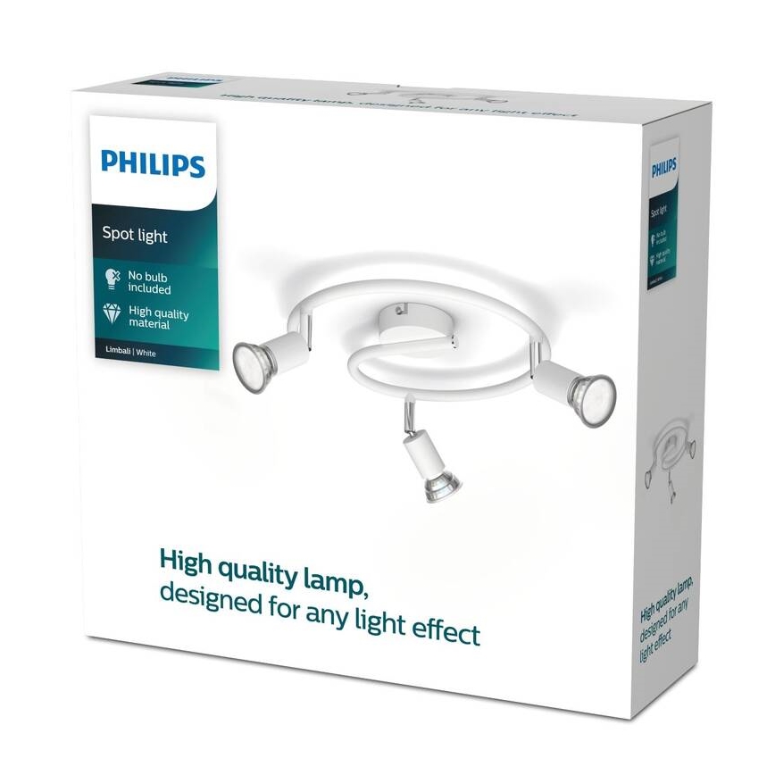 Philips - Spotlampe 3xGU10/50W/230V hvid