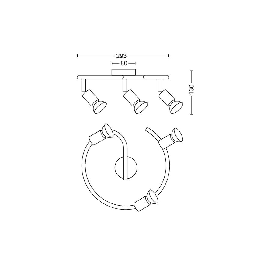 Philips - Spotlampe 3xGU10/50W/230V hvid