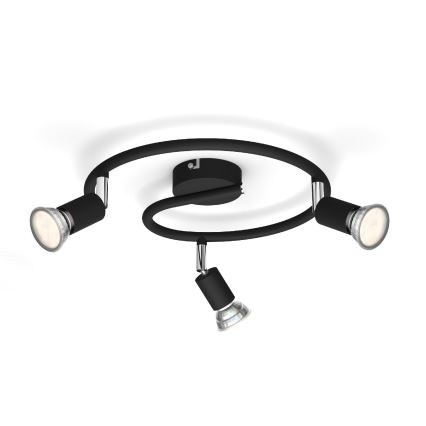 Philips - Spotlampe 3xGU10/50W/230V sort