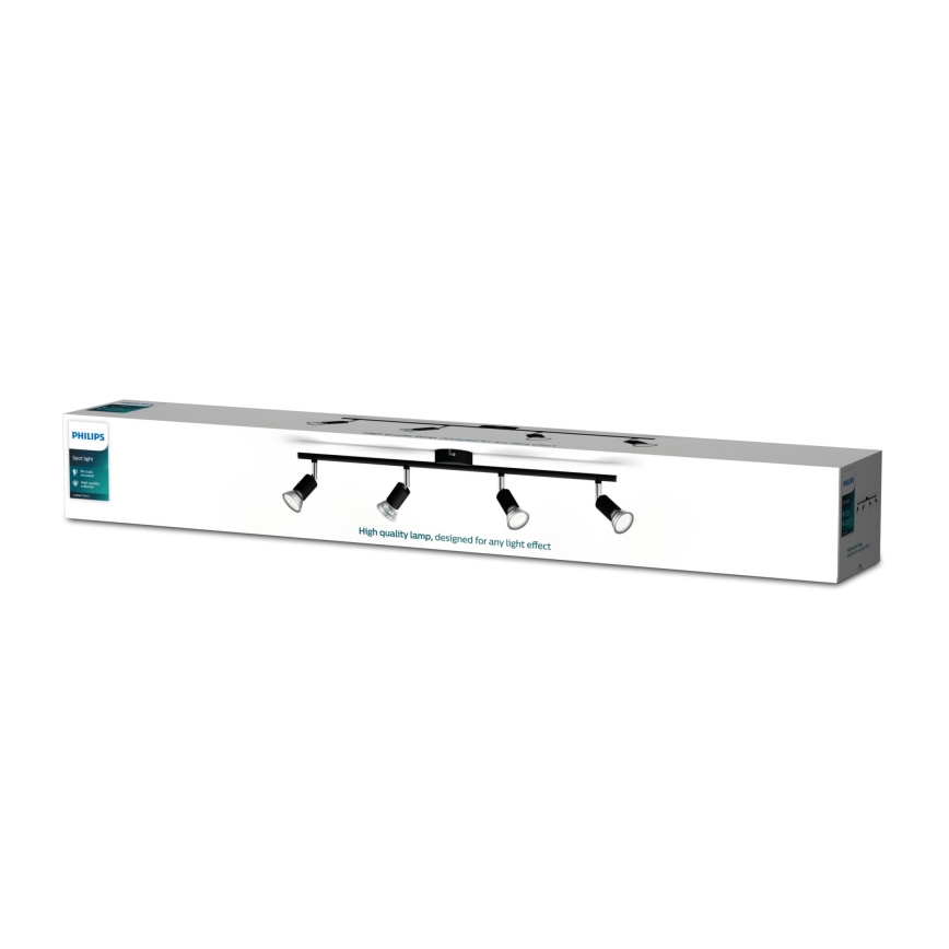 Philips - Spotlampe 4xGU10/50W/230V sort