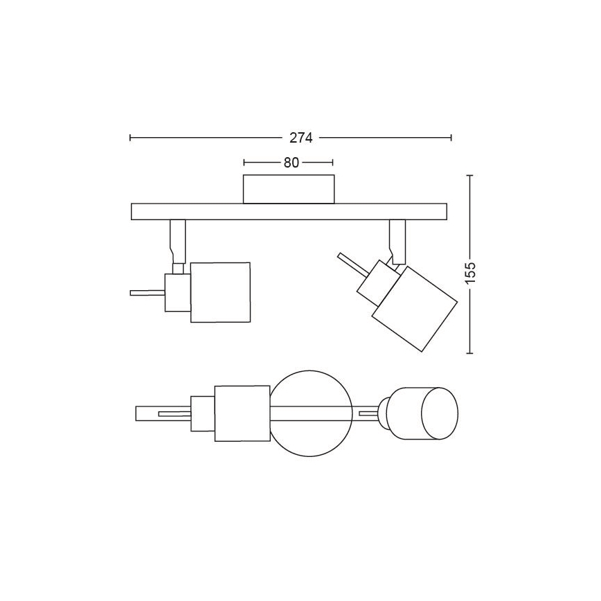 Philips - Spotlampe 2xGU10/35W/230V sort