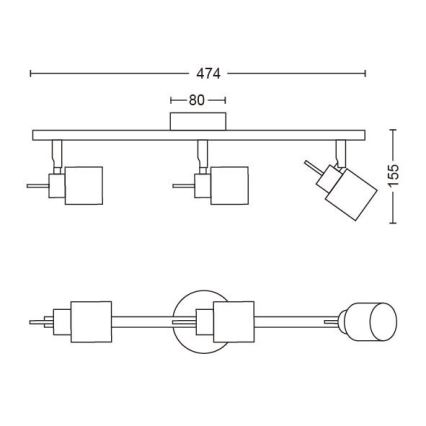 Philips - Spotlampe 3xGU10/35W/230V hvid