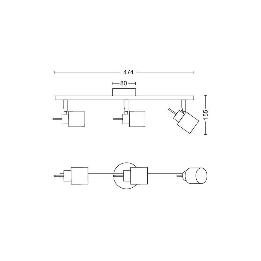 Philips - Spotlampe 3xGU10/35W/230V hvid