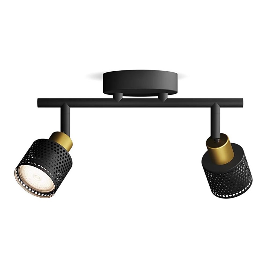 Philips - Spotlampe NIALL 2xGU10/5W/230V sort/messing