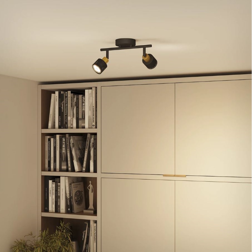Philips - Spotlampe NIALL 2xGU10/5W/230V sort/messing