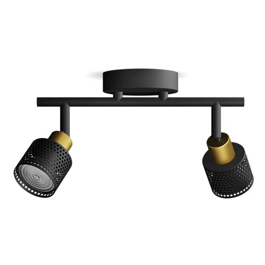 Philips - Spotlampe NIALL 2xGU10/5W/230V sort/messing