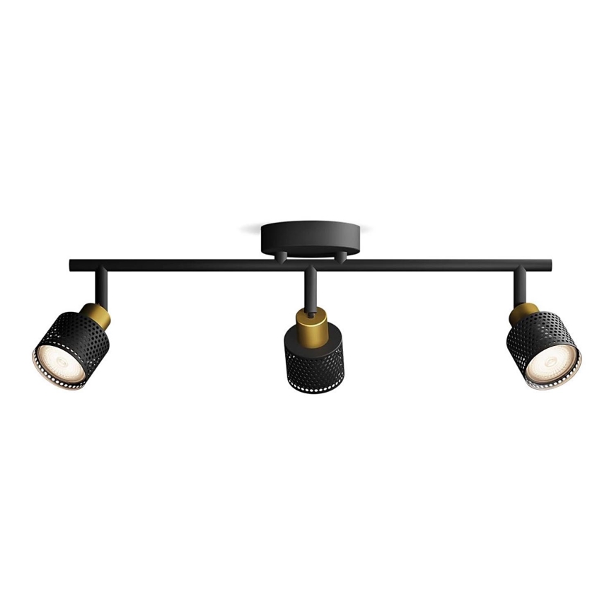 Philips - Spotlampe NIALL 3xGU10/5W/230V sort/messing