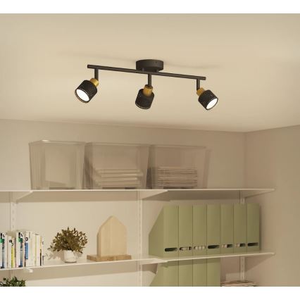 Philips - Spotlampe NIALL 3xGU10/5W/230V sort/messing