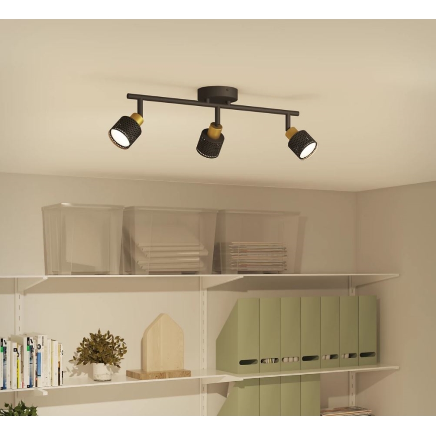 Philips - Spotlampe NIALL 3xGU10/5W/230V sort/messing