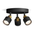 Philips - Spotlampe NIALL 3xGU10/5W/230V sort/messing