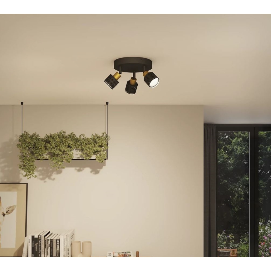 Philips - Spotlampe NIALL 3xGU10/5W/230V sort/messing