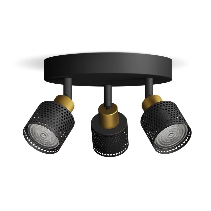 Philips - Spotlampe NIALL 3xGU10/5W/230V sort/messing