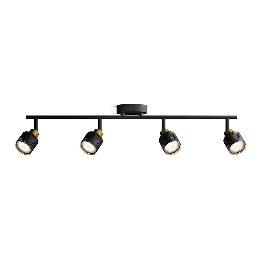 Philips - Spotlampe NIALL 4xGU10/5W/230V sort/messing