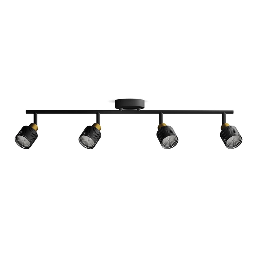 Philips - Spotlampe NIALL 4xGU10/5W/230V sort/messing