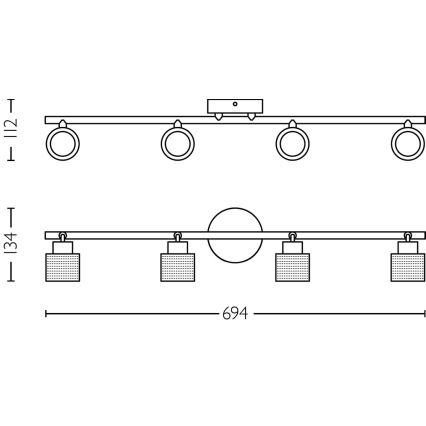 Philips - Spotlampe NIALL 4xGU10/5W/230V sort/messing