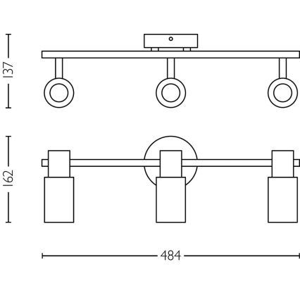 Philips - Spotlampe PALMS 3xE14/25W/230V