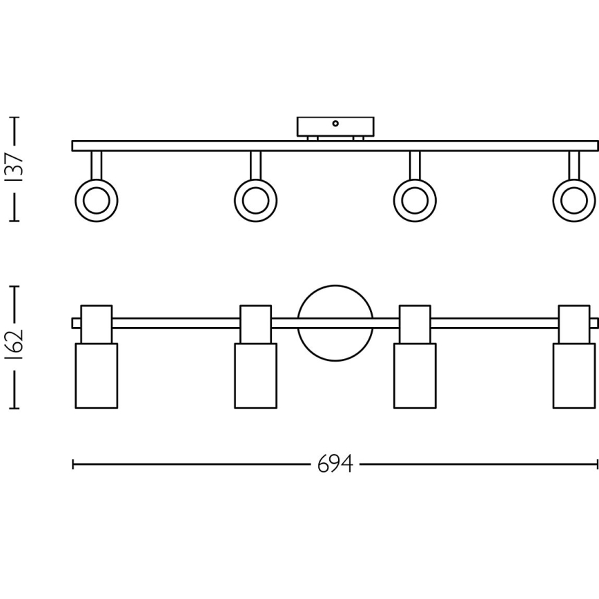 Philips - Spotlampe PALMS 4xE14/25W/230V