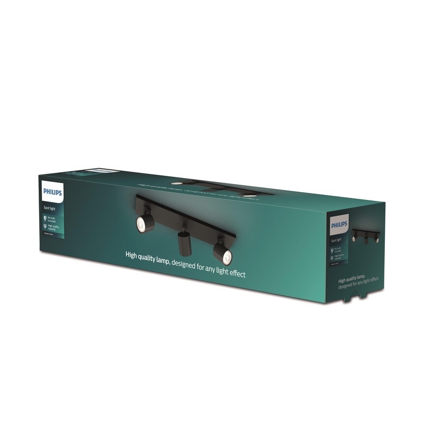Philips - Spotlampe RUNNER 3xGU10/20W/230V sort