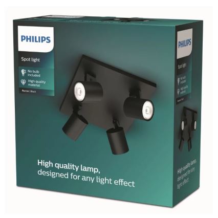 Philips - Spotlampe 4xGU10/20W/230V sort