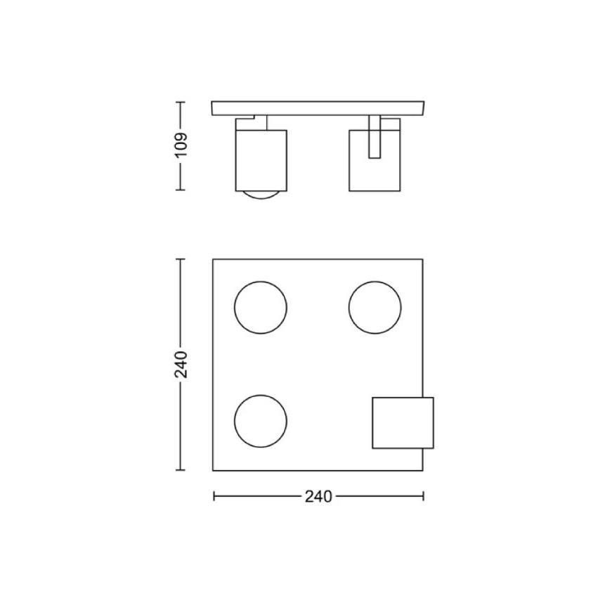 Philips - Spotlampe 4xGU10/20W/230V sort
