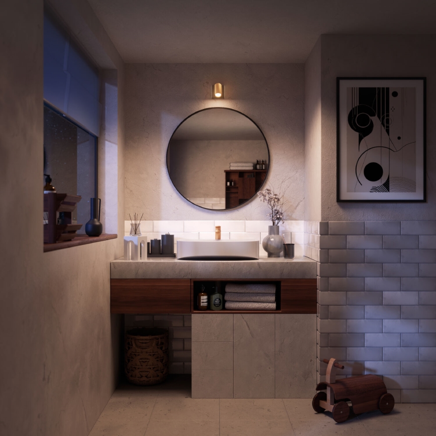 Philips - Spotlampe til badeværelse IDRIS 1xGU10/5W/230V IP44 sort/guldfarvet