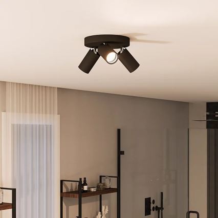 Philips - Spotlampe til badeværelse IDRIS 3xGU10/5W/230V IP44 sort
