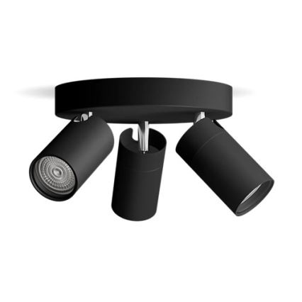 Philips - Spotlampe til badeværelse IDRIS 3xGU10/5W/230V IP44 sort