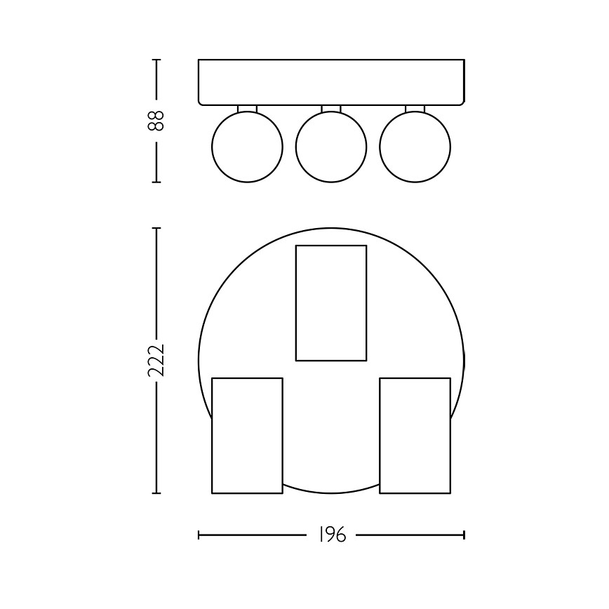 Philips - Spotlampe til badeværelse IDRIS 3xGU10/5W/230V IP44 sort