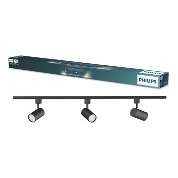 Philips - Spotlampe til skinnesystemet EASYLINK 3xGU10/7W/230V 1m sort