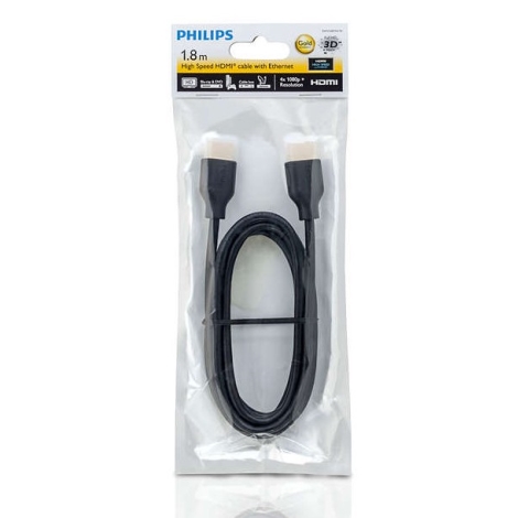 Philips SWV5401H/10 - HDMI-kabel med Ethernet, HDMI 1.4 A 1,8 sort | Lampemania