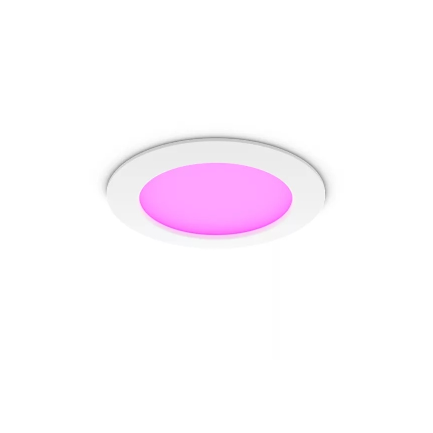 Philips - Sæt med 2x LED RGBW-dæmpbare badeværelsesindbygningsspots Hue SLIM LED/12W/230V 2000-6500K hvid IP44